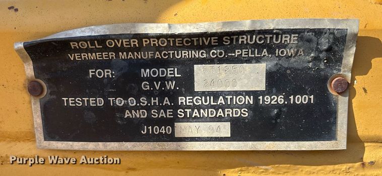 image for item OB9638 2007 Vermeer RT1250 trencher