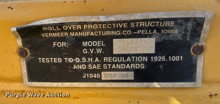 image for item OB9638 2007 Vermeer RT1250 trencher