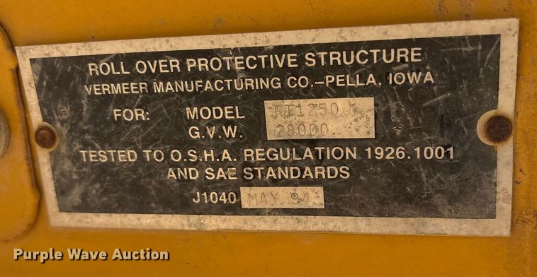 image for item OB9638 2007 Vermeer RT1250 trencher