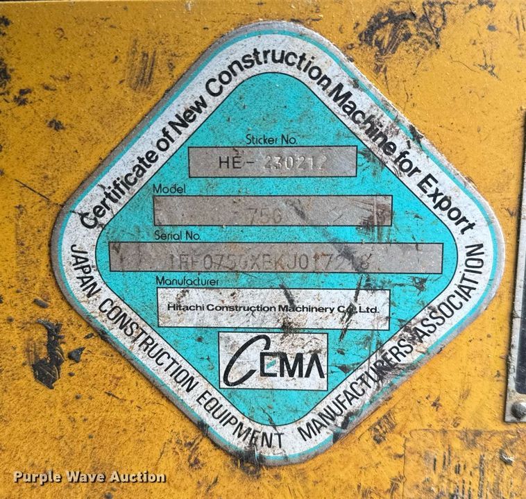 image for item YA0438 2019 John Deere 75G excavator