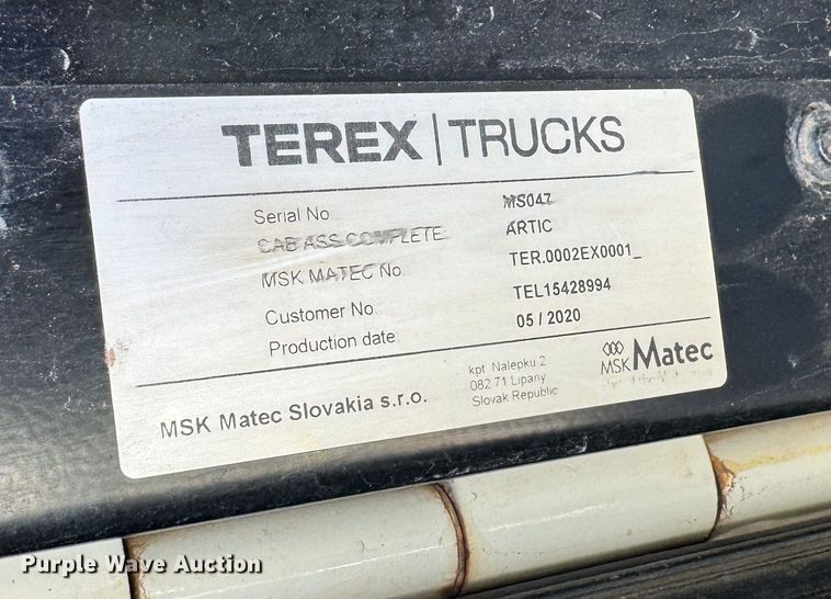 image for item YA0448 2020 Terex TA300 articulated haul truck