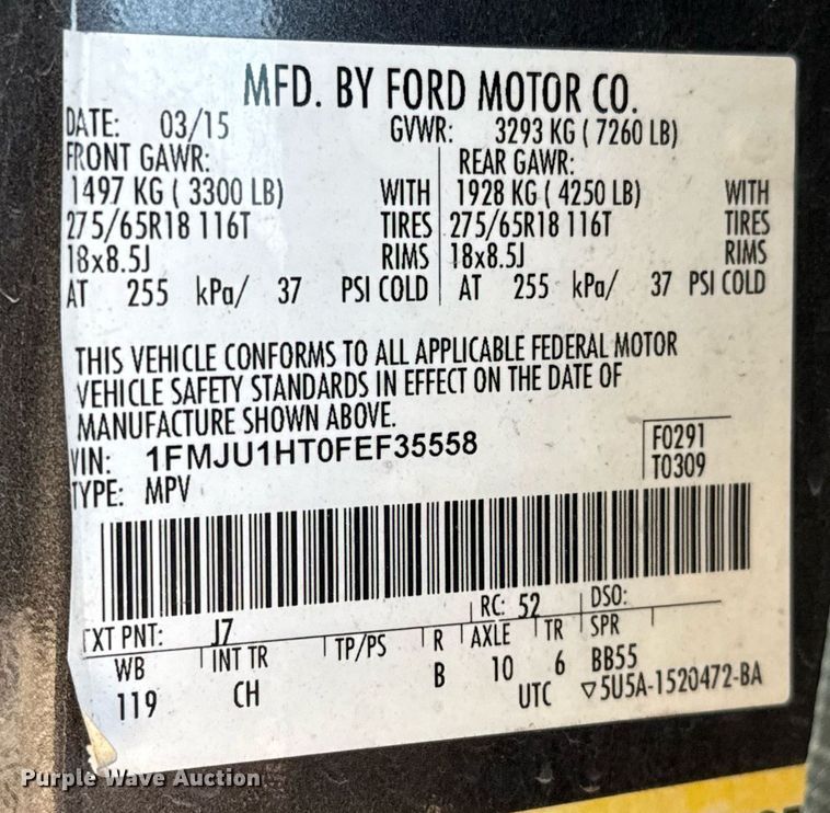 image for item DJ0917 2015 Ford Expedition SUV