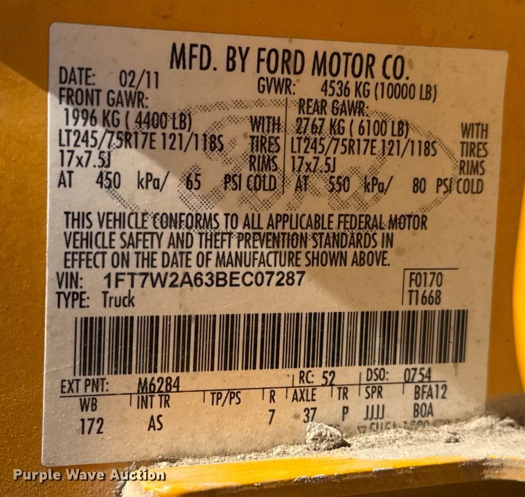 image for item DJ0918 2011 Ford F250 Super Duty Crew Cab pickup truck