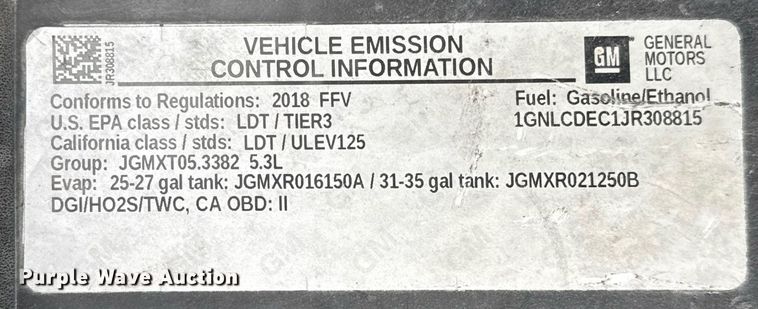 image for item DJ0928 2018 Chevrolet Tahoe Police SUV