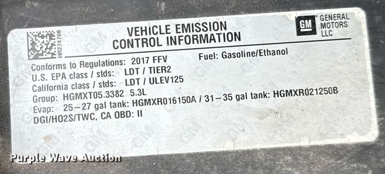 image for item DJ0930 2017 Chevrolet Tahoe Police SUV