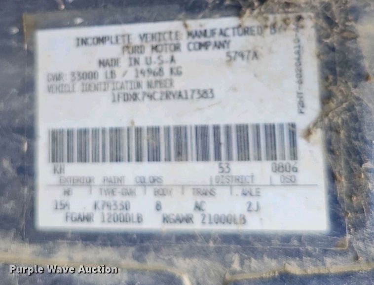 image for item DO7872 1994 Ford F700 dump truck