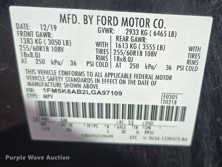 image for item DO7882 2020 Ford Explorer Police Interceptor SUV