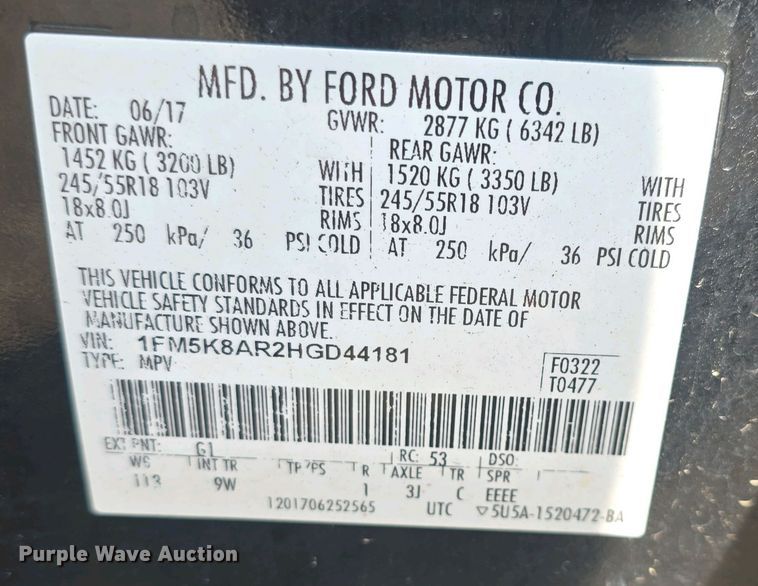 image for item DO7883 2017 Ford Explorer Police Interceptor SUV