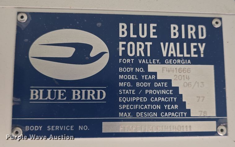 image for item DO7911 2014 Blue Bird school bus