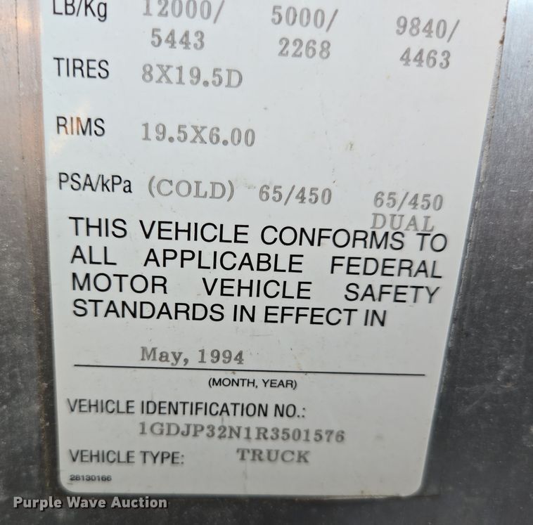 image for item DP6315 1994 GMC mobile command center vehicle