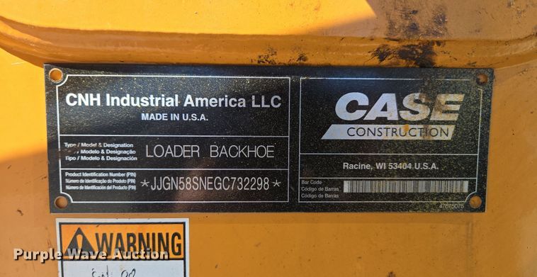 image for item DP6317 2016 Case 580 Super N backhoe