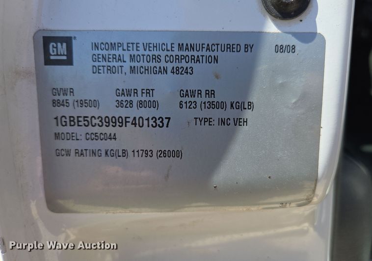 image for item DP6318 2009 Chevrolet C5500 dump truck