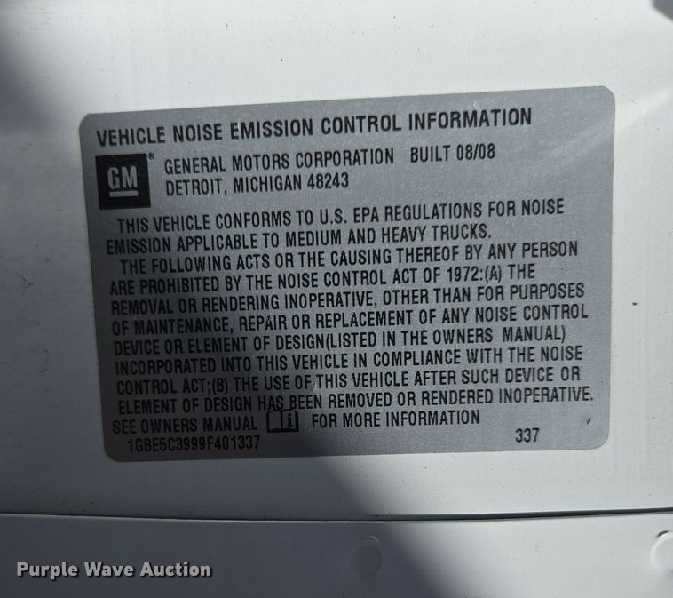 image for item DP6318 2009 Chevrolet C5500 dump truck