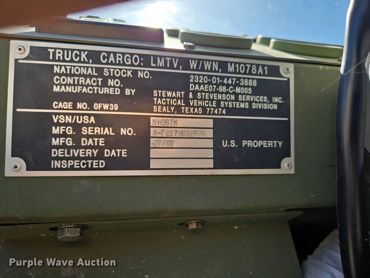 image for item DP6332 2002 Stewart & Stevenson LMTV flatbed truck