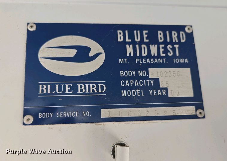 image for item DT6787 2001 Blue Bird 3800 school bus