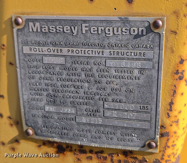 image for item DT7121 1982 Massey Ferguson 275 Tiger Special tractor