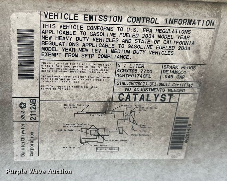 image for item DT7167 2004 Dodge Ram 2500 Quad Cab utility bed pickup truck
