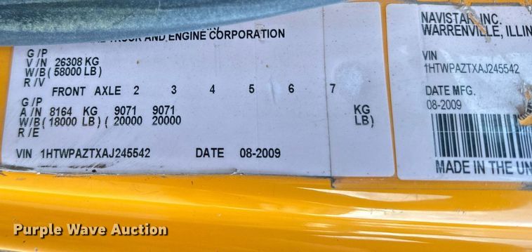 image for item DU3485 2010 International WorkStar 7500 dump truck