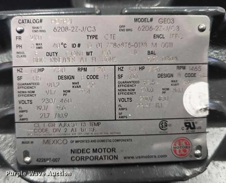 image for item EH8782 (3) Nema electric motors