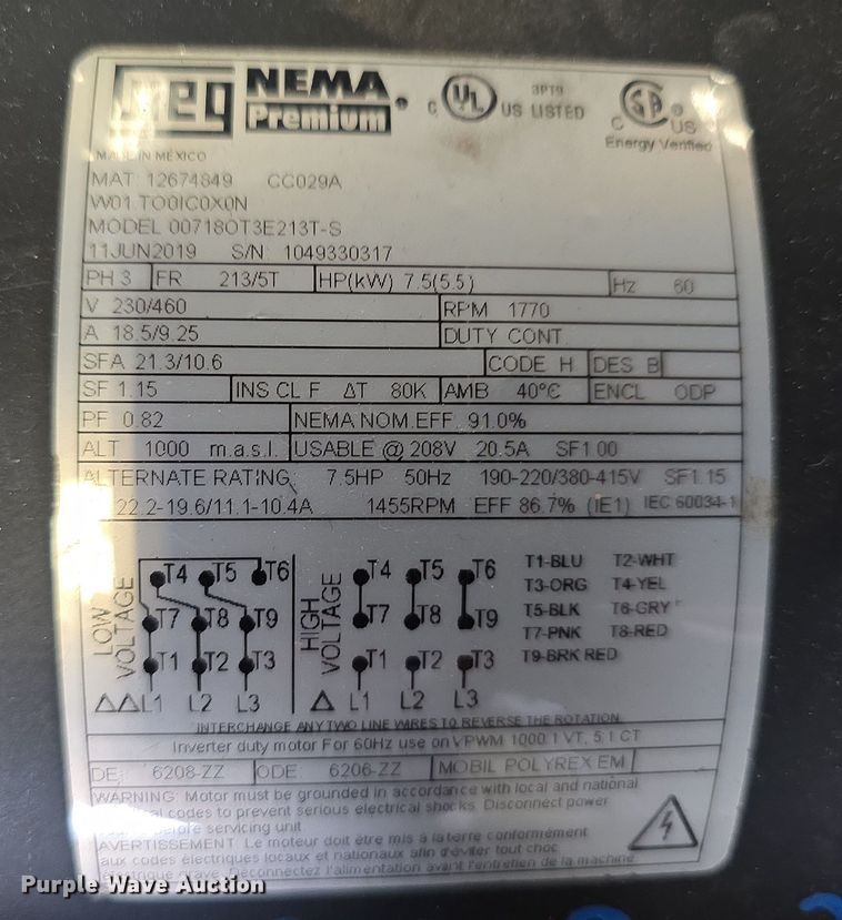 image for item EH8782 (3) Nema electric motors