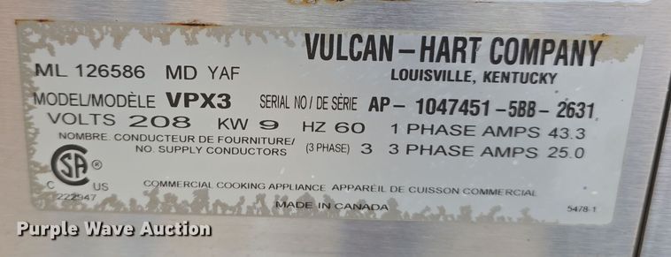 image for item EH8783 Vulcan VPX3 steamer