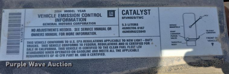 image for item EH8869 2004 Chevrolet Silverado 1500 pickup truck