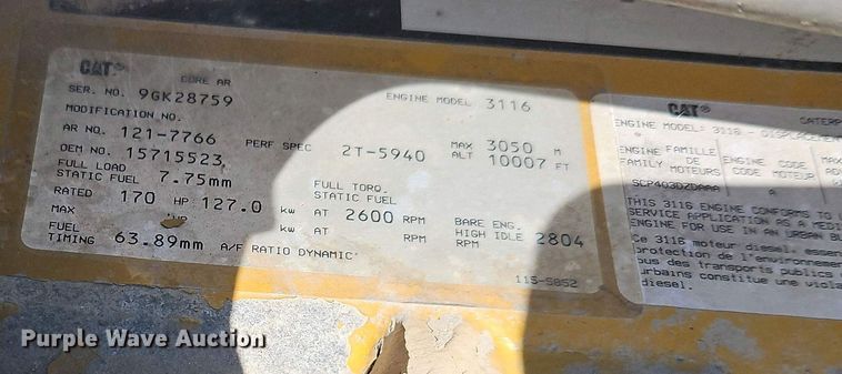 image for item EI8960 1995 GMC TopKick C6 dump truck