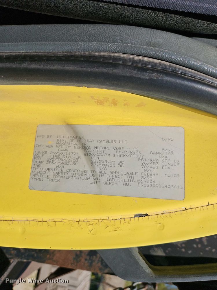 image for item EI8960 1995 GMC TopKick C6 dump truck