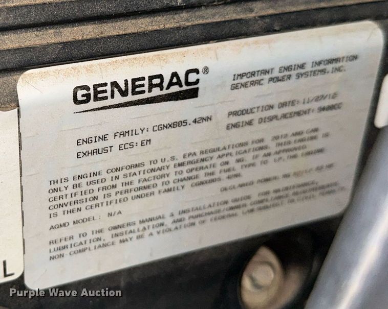 image for item EJ8532 Generac SG035  generator