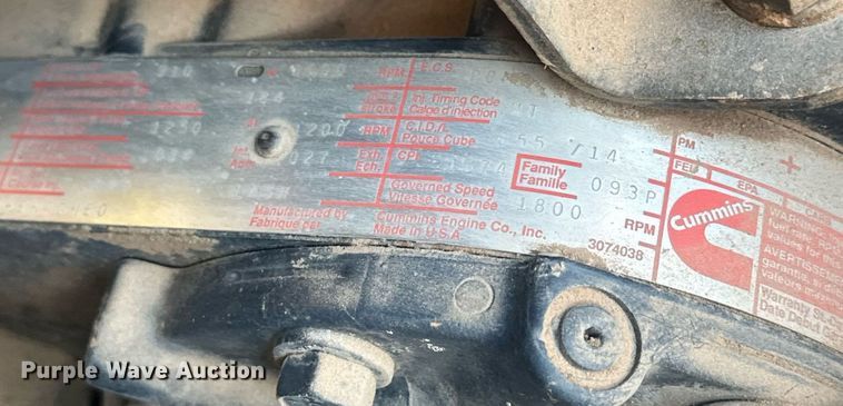 image for item EJ8655 1992 Ford LA9000 truck cab and chassis