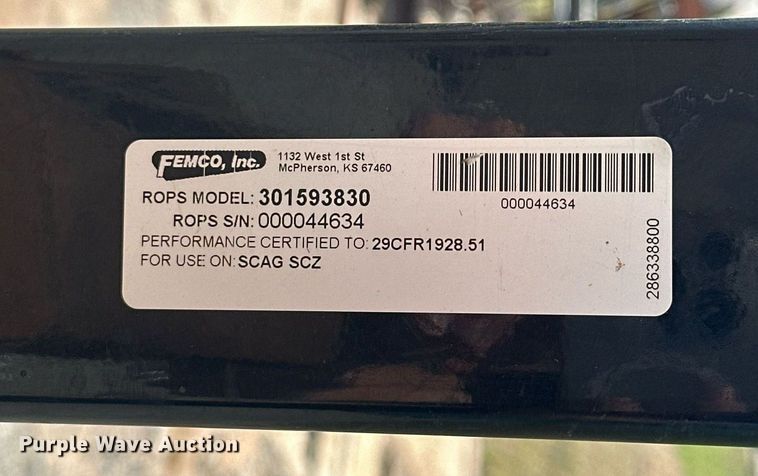 image for item EJ8666 Scag SCZII-61V-31FX ZTR lawn mower