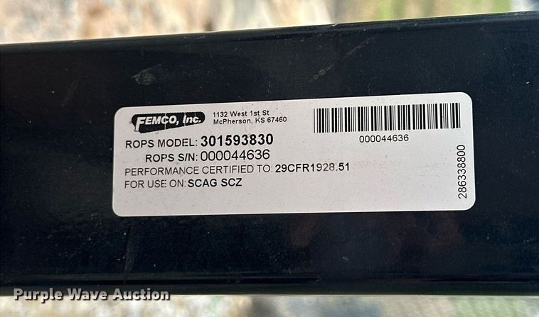 image for item EJ8667 Scag SCZII-61V-31FX ZTR lawn mower