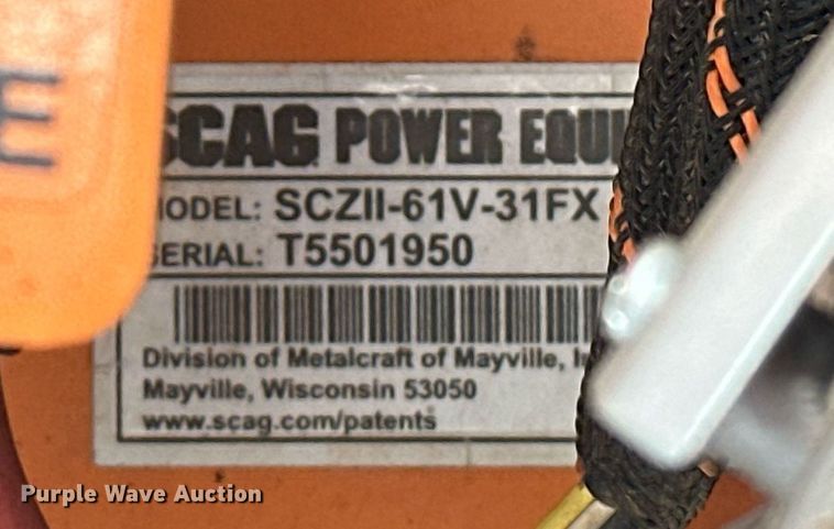 image for item EJ8667 Scag SCZII-61V-31FX ZTR lawn mower