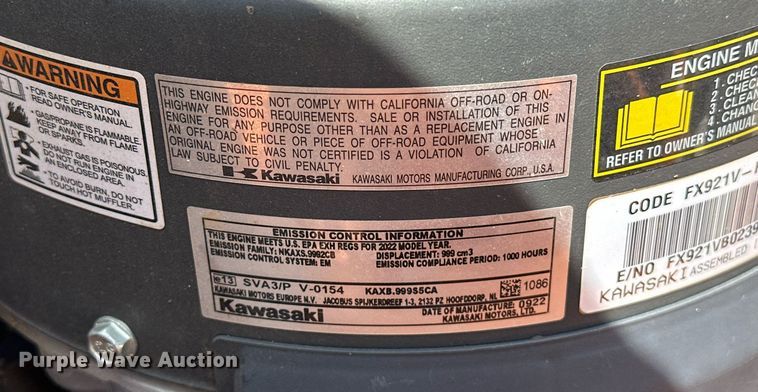 image for item EJ8668 Scag SCZII-61V-31FX ZTR lawn mower