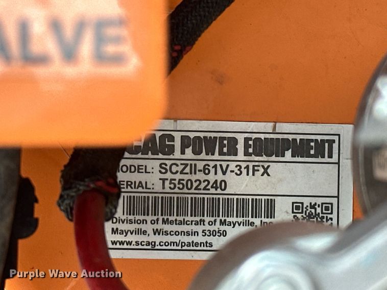 image for item EJ8668 Scag SCZII-61V-31FX ZTR lawn mower