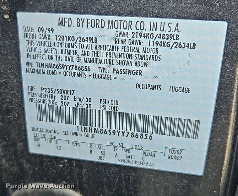 image for item EK5138 2000 Lincoln LS 