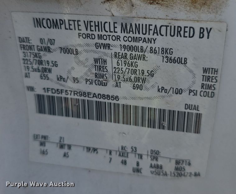 image for item EK5145 2008 Ford F550 Super Duty XL  dump truck