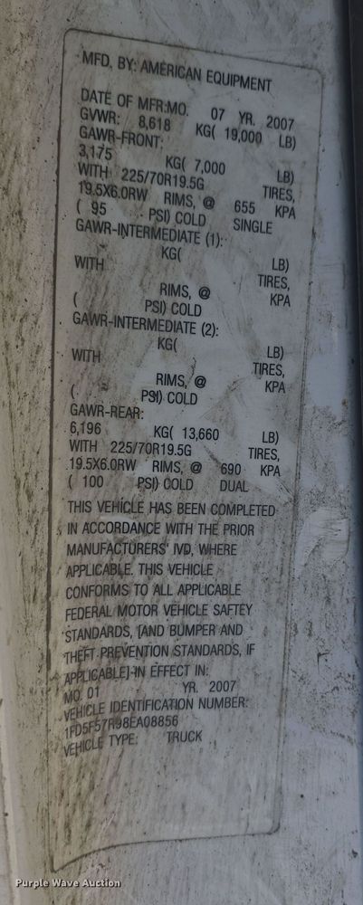 image for item EK5145 2008 Ford F550 Super Duty XL  dump truck