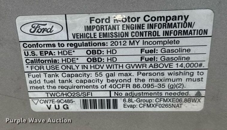 image for item EM3780 2012 Ford Econoline shuttle bus