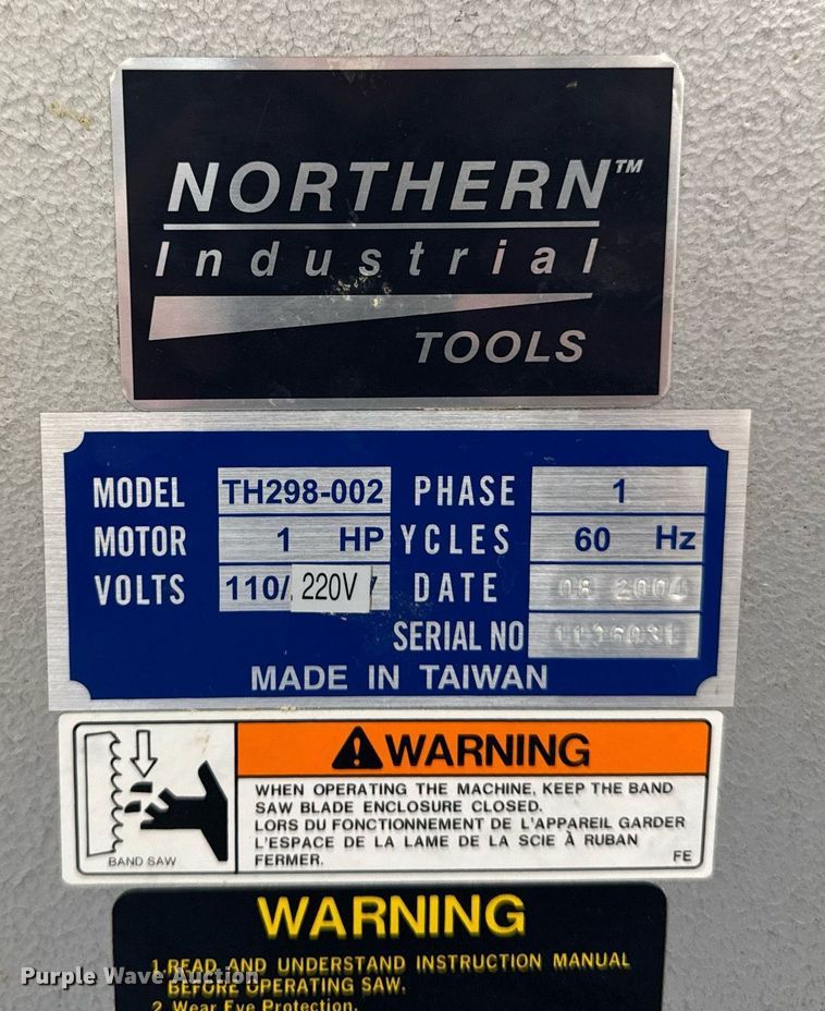 image for item EM3833 2004 Northern industrial TH298-002 band saw