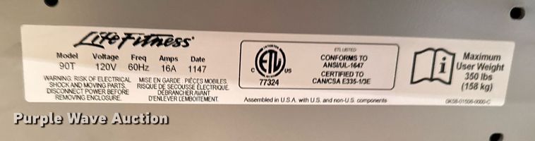 image for item EM3864 (2) Life Fitness 90T treadmills