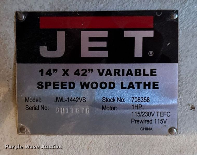 image for item EM3869 JET JWL-1442VS wood lathe
