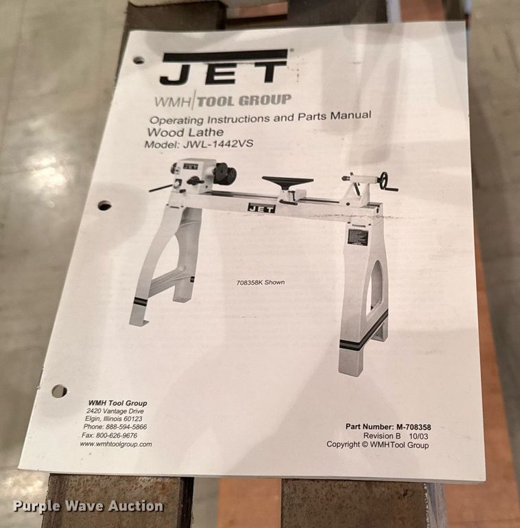 image for item EM3870 JET JWL-1442VS wood lathe