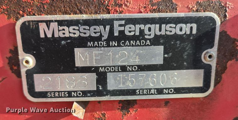 image for item EN3558 Massey Ferguson 124 small square baler