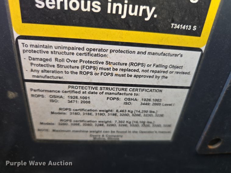 image for item EN3614 2014 John Deere 332E skid steer loader