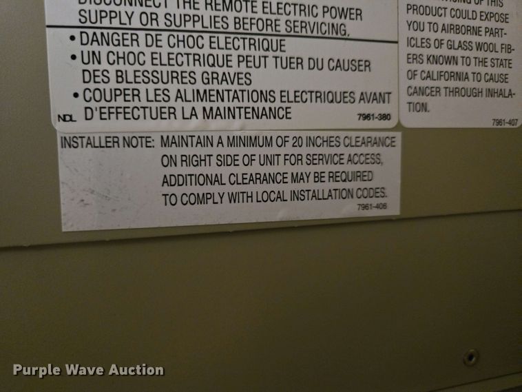 image for item EN3630 Bard W17A1-A08XXXXXJ air conditioner