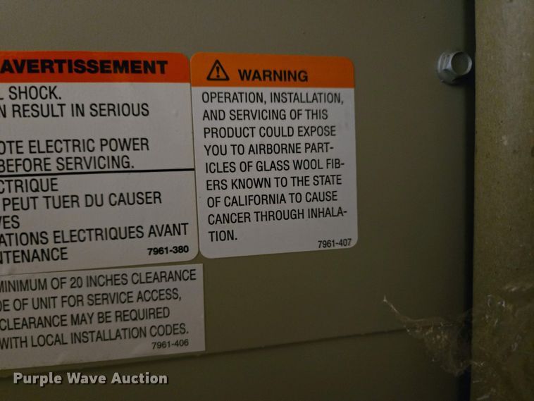 image for item EN3630 Bard W17A1-A08XXXXXJ air conditioner