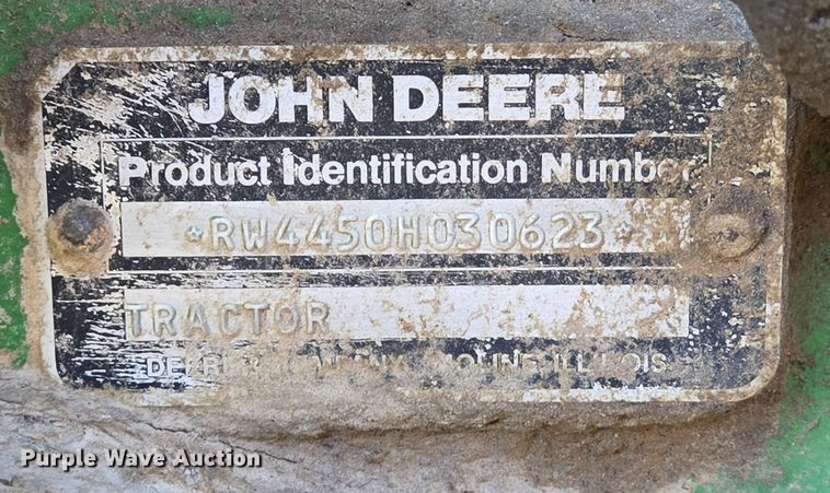 image for item EN8885 1988 John Deere 4450 tractor