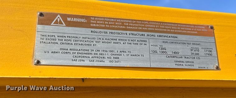 image for item EQ1300 1978 Caterpillar 120G motor grader