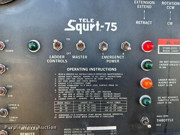 image for item EQ1303 1993 Pierce Lance quint fire truck